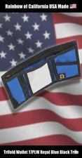 Rainbow of California Trifold Wallet 17PLW Royal Blue Black Trim USA Made Nylon