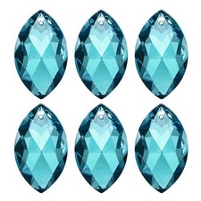 K9 Crystal Pendants Oval Beads, 6 Pack 38mm, Sky Blue