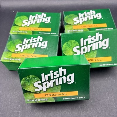 Irish Spring Vintage Bar Soap Lot of 5 Original Scent  3.7oz NEW NOS No Flax