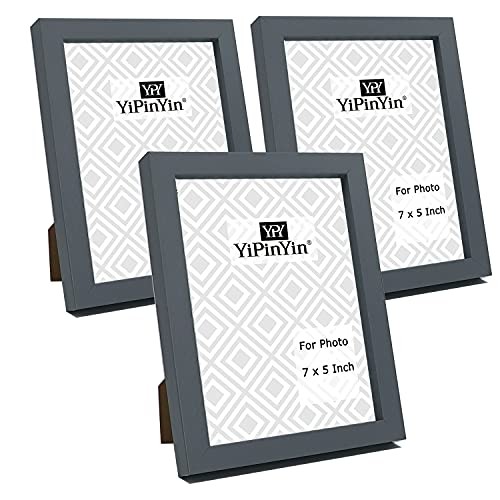 7 x 5 Inch Grey Photo Frames Set Of 3, 5 x  Assorted colors , sizes 