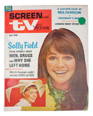 Screen and TV Album April 1968 Magazine Sally Field Mia Farrow Dell Gossip Celeb