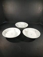 Vtg CFH Charles Field Haviland Limoges purple flowers 3 Soup/Saladbowls 7 1/2"