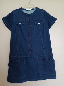 chloe denim dress frayed hem Chlo Frayed-Edge Denim Dress - Blue