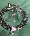 Hallmark Holiday Heirloom Ornament 1987 FIRST Lead Crystal Bell in Silver Wreath — photo 4