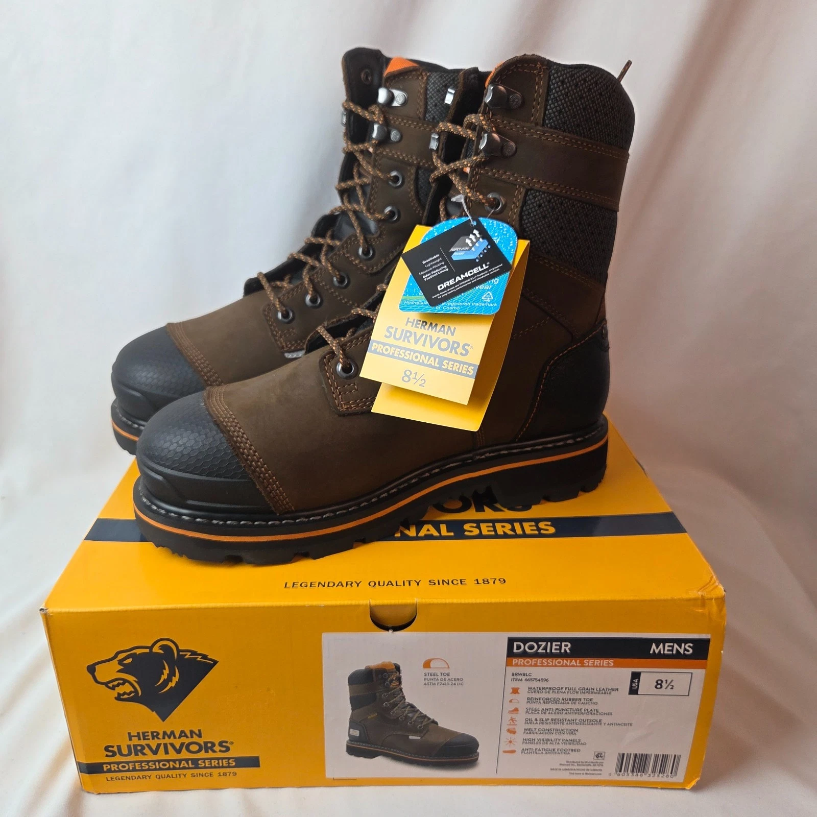 Herman Survivors Professional Series Men’s DOZIER Steel Toe Work Boots Size 8.5