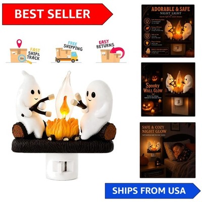 Indoor Ghost Campfire Nightlight: Adorable Halloween Glow for Kids and Adults