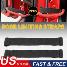 New 2X Black Door Limiting Check Strap Firm for Jeep Wrangler CJ YJ TJ JK JKU