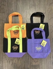 Trader Joe's Halloween Mini Canvas Tote Bags Set of 4 Trick Or Treat 2025 Black