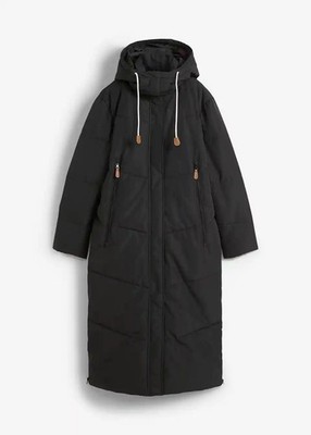 Neu Warmer Steppmantel mit Kapuze Gr. 50 Schwarz Damen Stepp-Mantel Jacke Coat