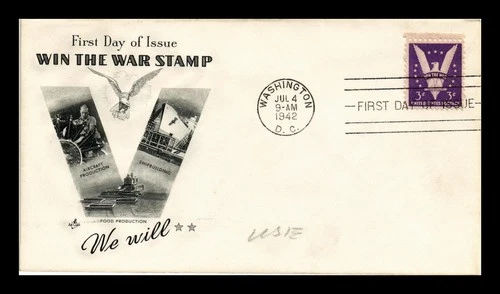 DR JIM STAMPS US COVER WORLD WAR II WIN THE WAR FDC SCOTT 905 ARTCRAFT