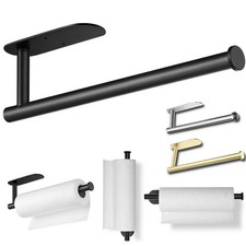 Adhesive Toilet Paper Holder Stainless Steel Wall Mount Kitchen Roll Towel Rack
