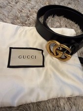 GUCCI Belt GG Logo 75/30 Black Near Mint
