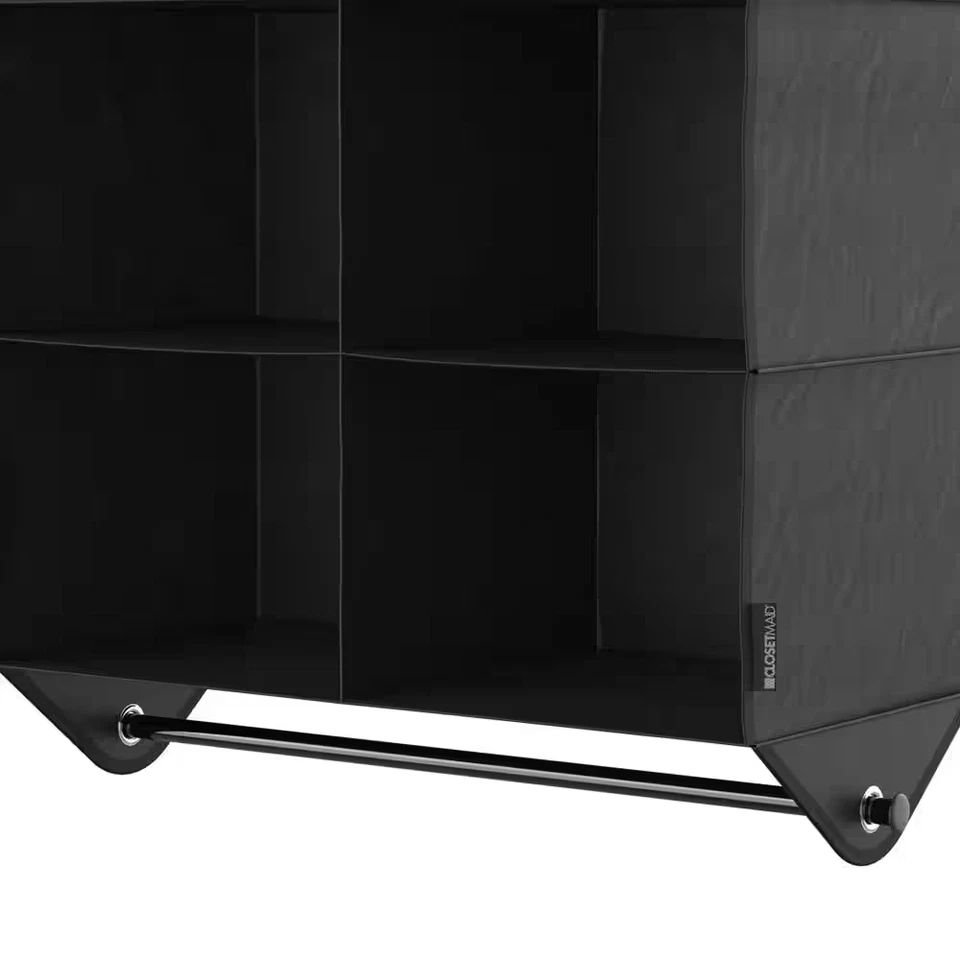 26,10 pulgadas Organizador de armario colgante de tela negra carbón H con 4 estantes Foto 4 de 4