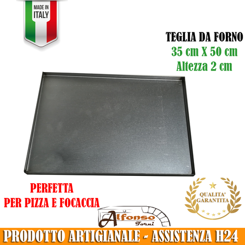 TEGLIE DA FORNO RETTANGOLARE ALLUMINATA PER PIZZA E FOCACCIA 50 X 35 cm H 2  cm | eBay