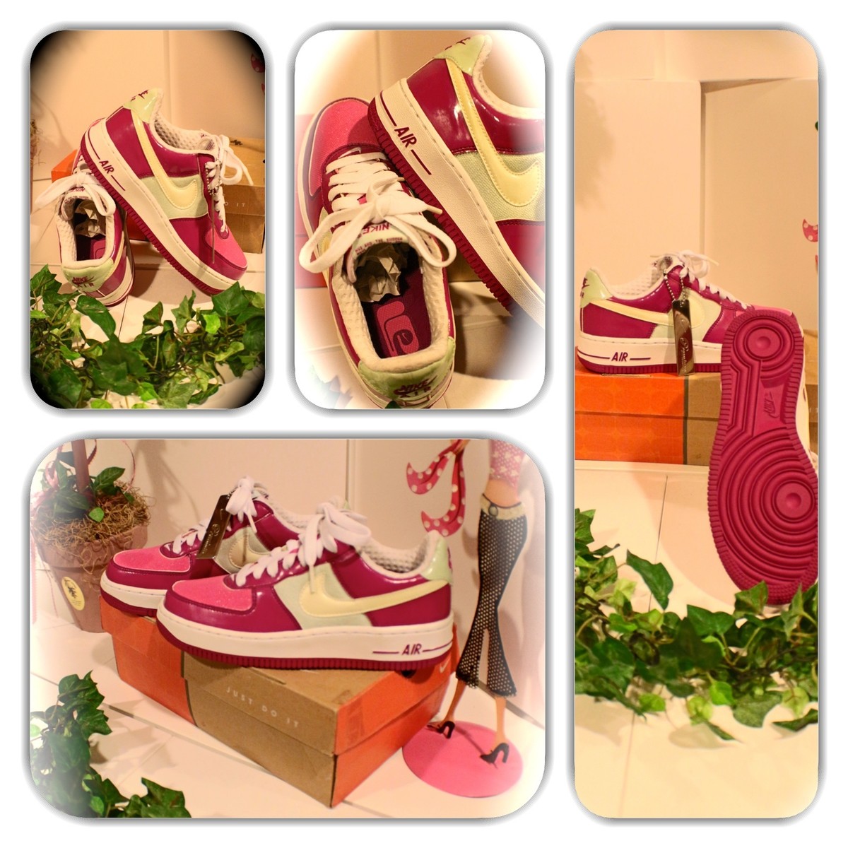 AWESOME NIKE AIR FORCE 1 PREMIUMS (SIZE 5.5) FUSHIA SNEAKERS! | eBay