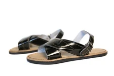 RAW & RUSTIC Mens CRUZADO Huaraches with Adjustable Buckle BLACK Mexican Sandals