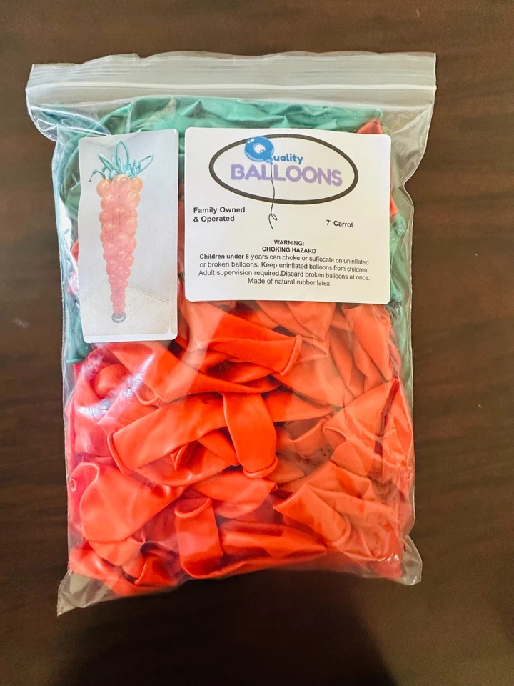 DIY Giant Balloon Carrot Kit – 7 Foot Tall Easter Decoration Made with Qualatex - Image 2 of 2