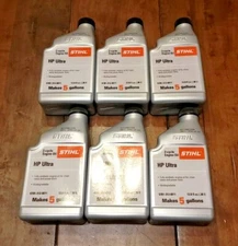 STIHL (6) 5 Gal HP Ultra 2-Cycle SYNTHETIC Engine Mix Oil 12.8 fl oz Genuine OEM