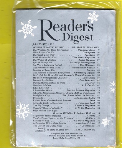 VINTAGE 1951 READERS DIGEST JANUARY ! COOL ADS other months and years too ! - Picture 2 of 2