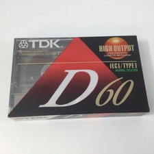 TDK High Output D 60 Cassette Tape Type 1 Sealed Japan