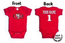San Francisco 49ers Red Homemade baby bodysuit.