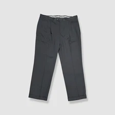 Perry Ellis Portfolio Men's Black Pleated Classic-Fit Dress Pants Size 40W 32L