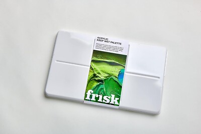 Frisk Acryl Keep-Wet Palette mit Deckel | Farbe bleibt frisch | 3 Nassfolien + 12 m