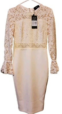knee length dresses for ladies Ice Blue Lace Ruched Detail Fishtail Midi Dress  AX Paris