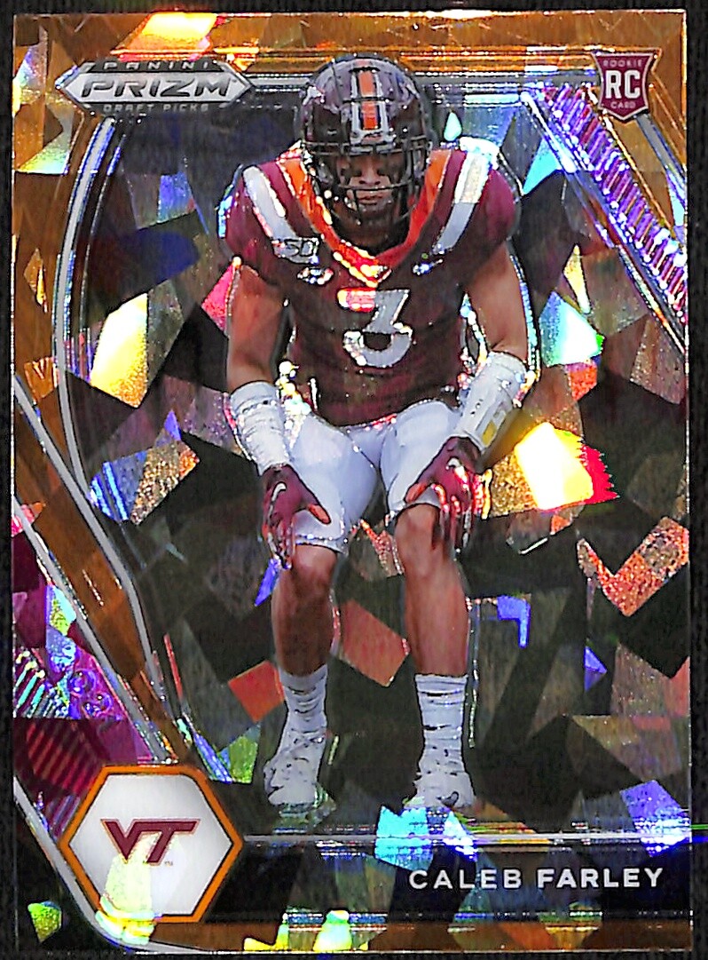2021 Prizm Draft Picks Caleb Farley #138 Orange Ice Virginia Tech Hokies