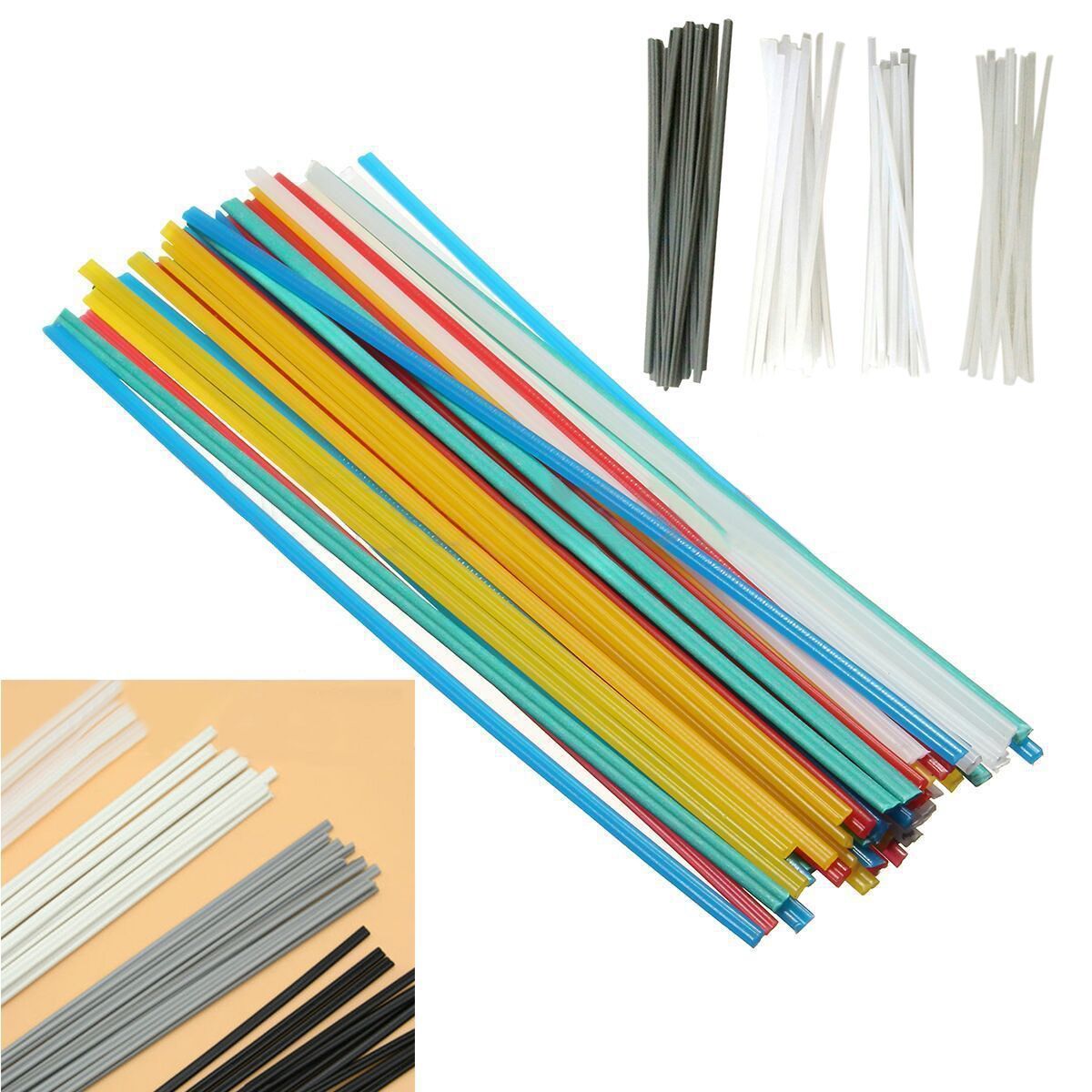 Colorful Variety 50pcs For Plastic Welding Rods ABS PP PVC PE For