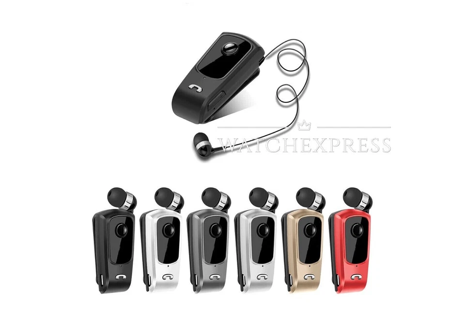 AURICOLARE CUFFIE BLUETOOTH RETRATTILE CLIP VIBRAZIONE PER IPHONE IOS E ANDROID - Immagine 2 di 4