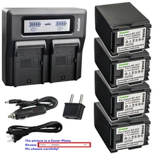 Kastar Battery Dual LCD Fast Charger for Canon BP-827 CG-800 & Canon HF G20