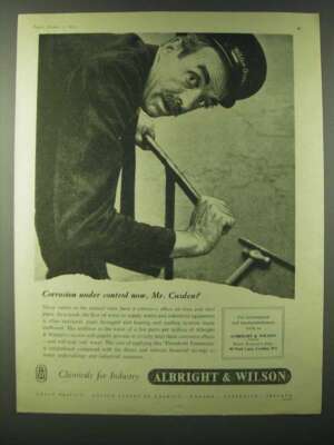 1955 Albright & Wilson Chemicals Ad - Corrosion under control now, Mr. Cusden?