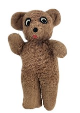 Vintage Very Loved Felt Eyes Firm Brown TEddy Bear Rehab Repair No Label Marker