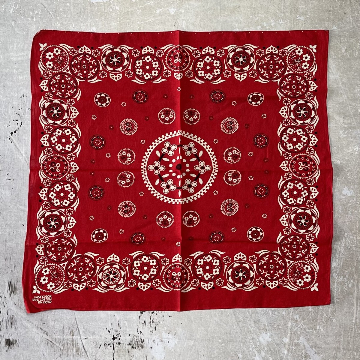 小物 MADE IN USA crosspattern Vintagebandanna Vintage 1940s Paisley NOS Bandana Fast Color Cotton 21x20 RN