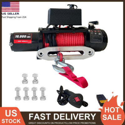 13800lbs Electric Vehicle Winch 85FT Wire Rope Steel Cable Truck Winch 12V Power