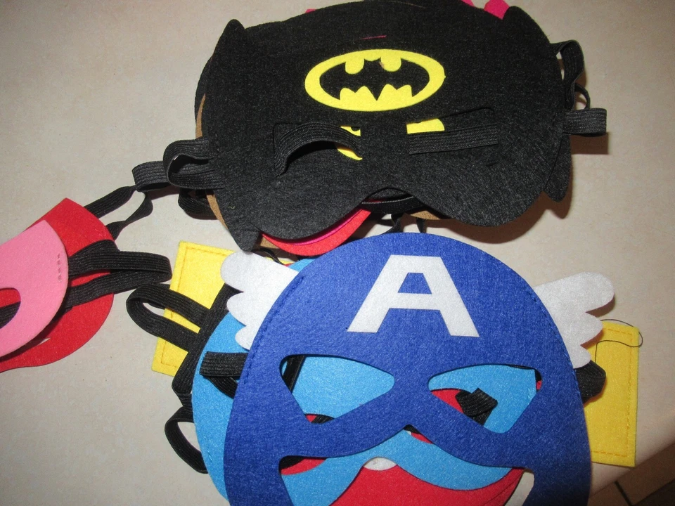 25 Pc Superhero Batman Spiderman Captain America Cosplay Party Felt Eye Masks - Image 4 of 4