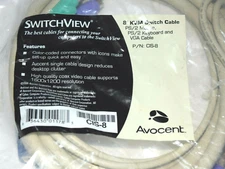 SWITCHVIEW 8' KVM SWITCH CABLE, PS/2 MOUSE,P/S/2 KEYBOARD AND VGA CABLE