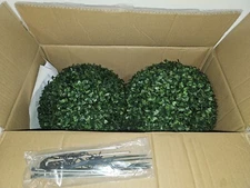 Boxwood 11 In. Artificial Foliage Ball Hedges 2 Pieces
