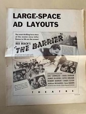 The Barrier Advertising Supplement 1937 Leo Carrillo, Jean Parker, James Ellison