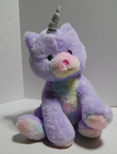 FAO Schwarz Glow Brights Kittycorn Plush Lights Sounds Purple Unicorn Cat Purrs