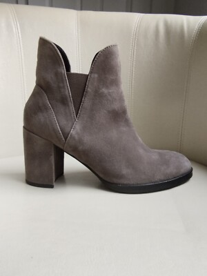 SUPER DRY grey suede women's ankle boots, size UK 4(37)