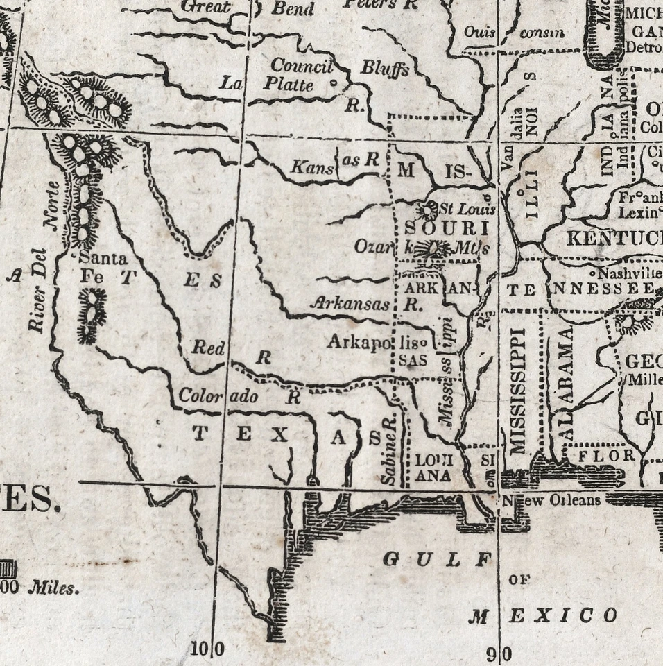 Карта Натана Хейла 1830 США Техас Миссури Флорида Нью-Йорк Вирджиния округ Колумбия - Изображение 4 из 4