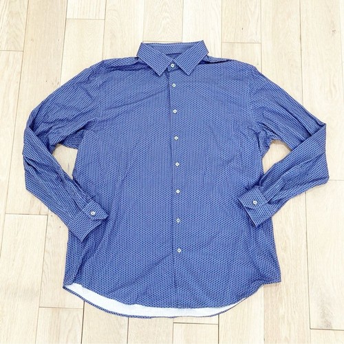 Camisa de vestir Bugatchi azul manga larga clásica - Imagen 1 de 7