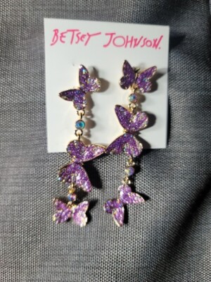 Betsey Johnson Butterflies Critters Lavender Purple Butterfly