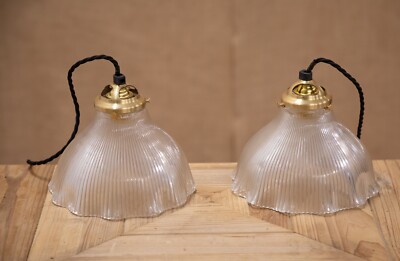 Early 20th Century Large Edwardian Prismatic Glass Holophane