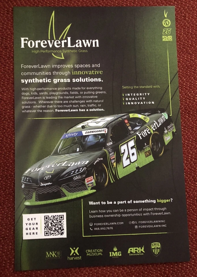 Postal de Nascar Xfinity Driver #26 Kerry Earnhardt Forever Lawn 2024 Foto 2 de 2
