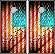 we the people flag 814 cornhole board vinyl wraps
