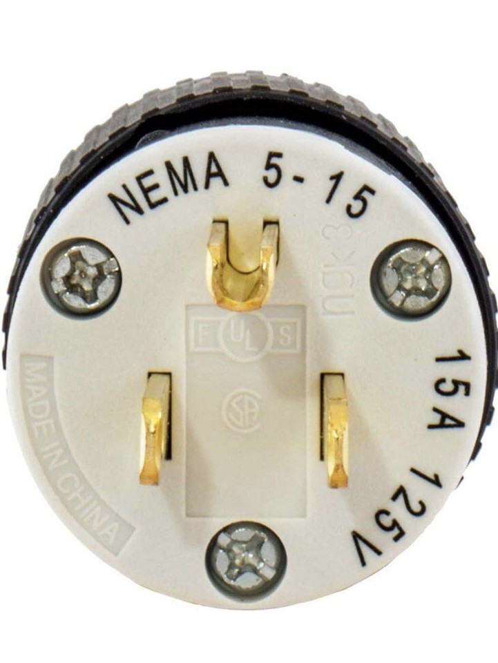 Spina Elettrica Cooper AH5965CR Gialla, NEMA 5-15P, 15A-125V, Resistente A Corrosione E Urti