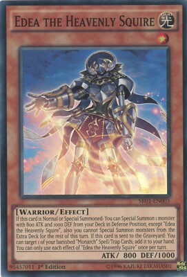 Yugioh Edea Der Himmlische Knappe SR01-DE003 Super Rare NM/LP 1. Auflage